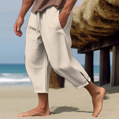 Beach Linen Pants - Elastic Waistband