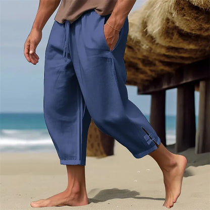 Beach Linen Pants - Elastic Waistband