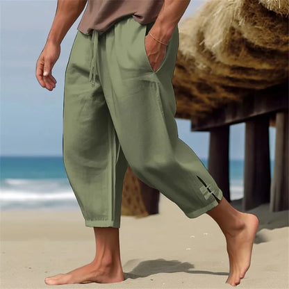 Beach Linen Pants - Elastic Waistband